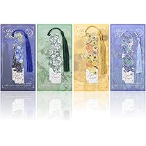 Amazon | しおり 栞 ブックマーク 4本セット 金属 しおり おしゃれ